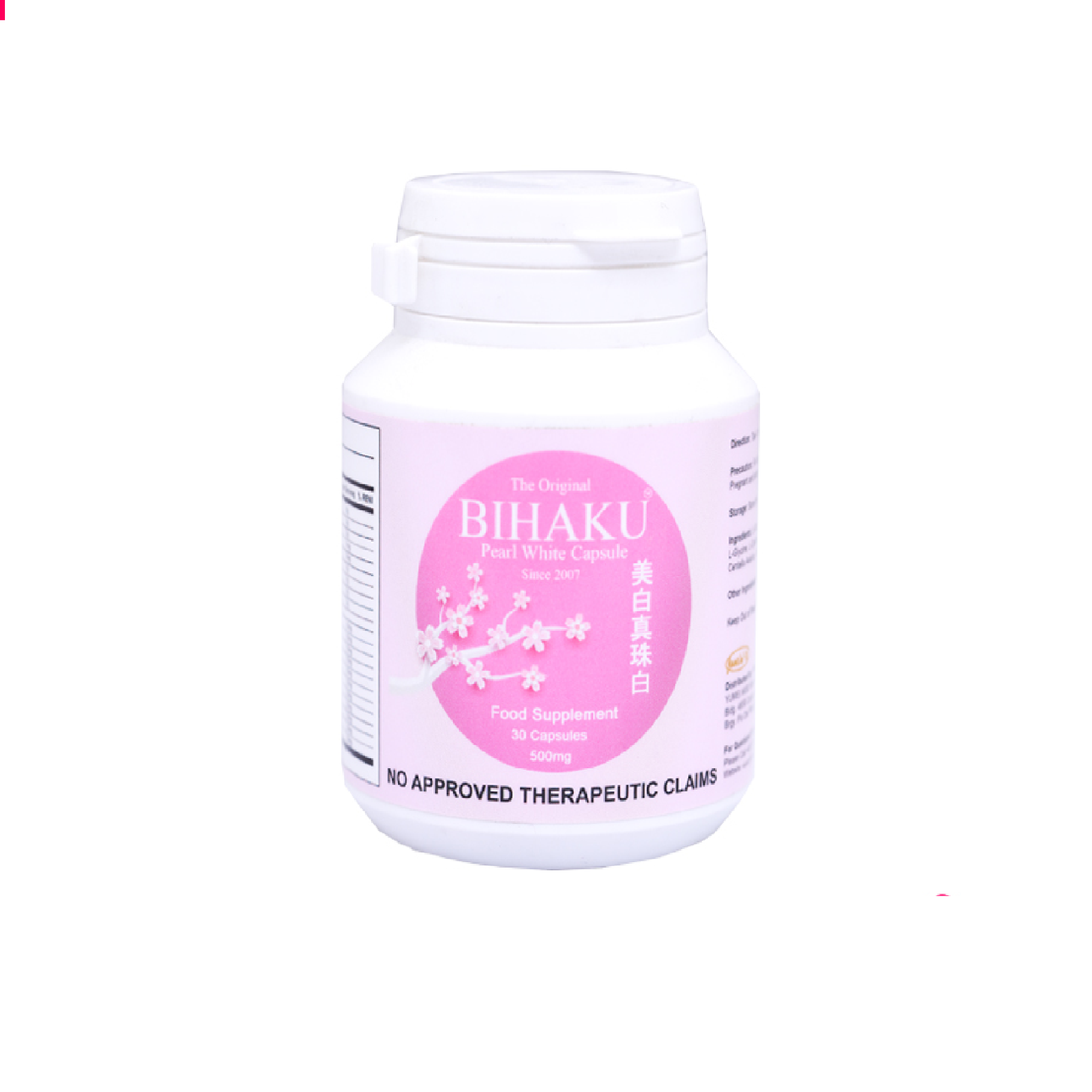 Original Bihaku Pearl White Capsule 30 Capsules 500mg 500 Bottles Original Bihaku Pearl White Capsule 30 Capsules 500mg 500 Bottles